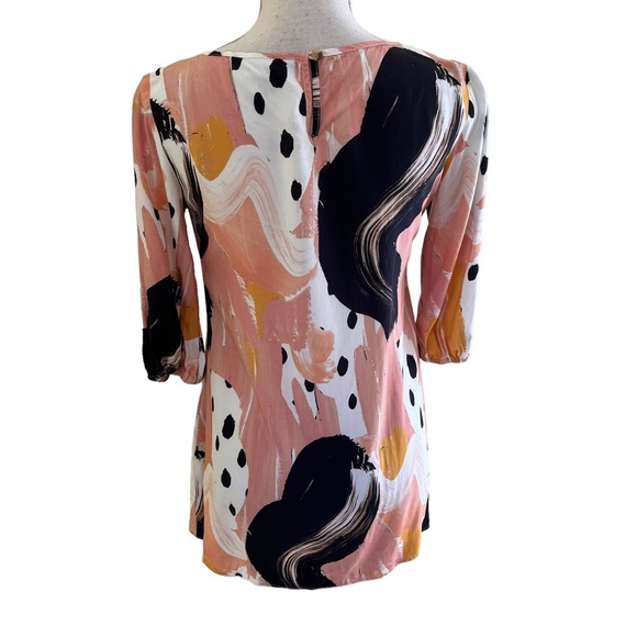 Anthropologie The Odells Mod Pink/Yellow Print Mini Shift Dress XXS - Picture 4 of 7